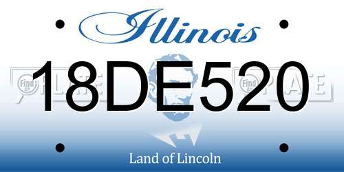 18DE520 Illinois License Plate