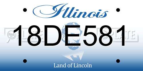 18DE581 Illinois License Plate