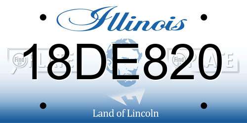 18DE820 Illinois License Plate
