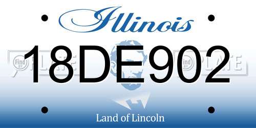 18DE902 Illinois License Plate