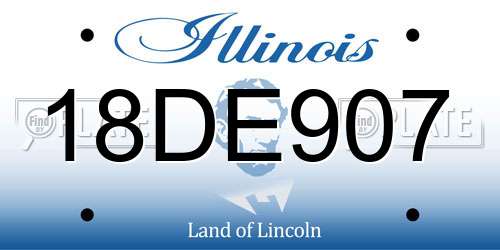 18DE907 Illinois License Plate