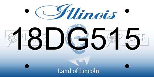 18DG515 Illinois License Plate