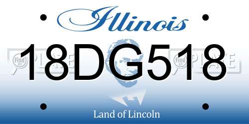 18DG518 Illinois License Plate