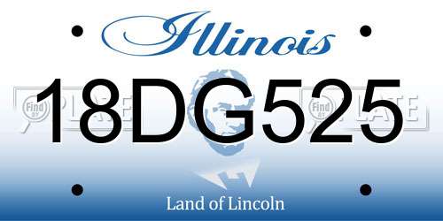 18DG525 Illinois License Plate