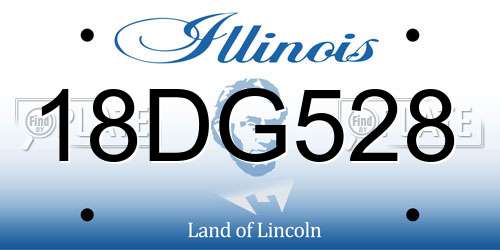 18DG528 Illinois License Plate