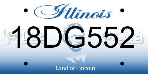18DG552 Illinois License Plate