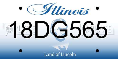 18DG565 Illinois License Plate