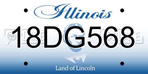 18DG568 Illinois License Plate