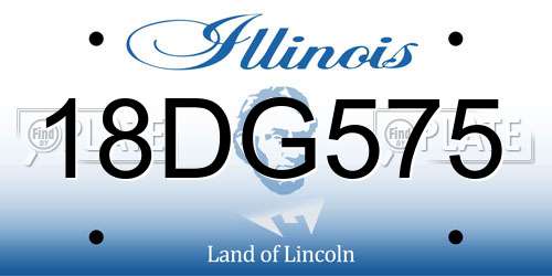18DG575 Illinois License Plate