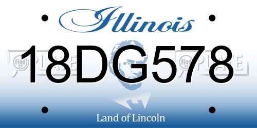 18DG578 Illinois License Plate