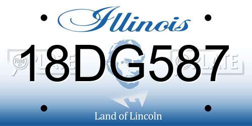 18DG587 Illinois License Plate