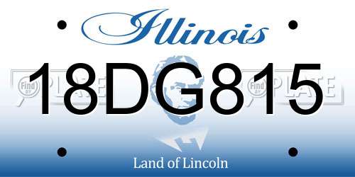 18DG815 Illinois License Plate