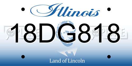 18DG818 Illinois License Plate