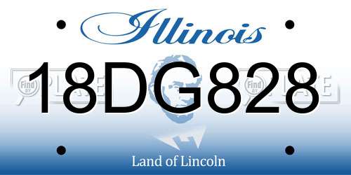 18DG828 Illinois License Plate