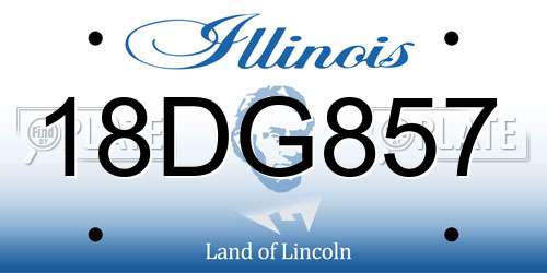 18DG857 Illinois License Plate