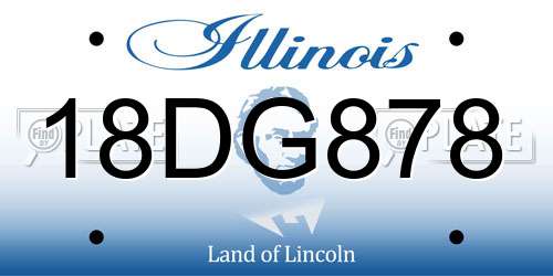 18DG878 Illinois License Plate