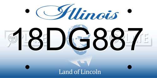 18DG887 Illinois License Plate