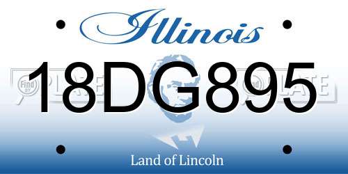 18DG895 Illinois License Plate