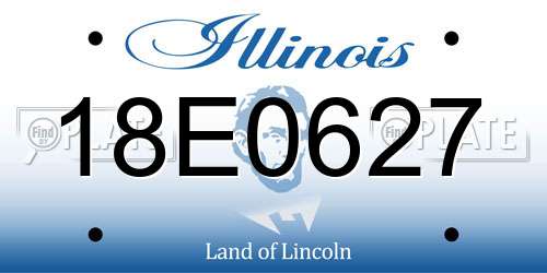 18E0627 Illinois License Plate