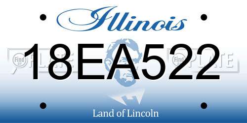 18EA522 Illinois License Plate