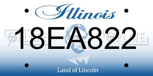 18EA822 Illinois License Plate