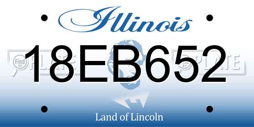 18EB652 Illinois License Plate