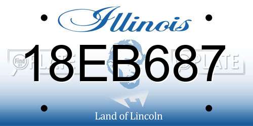 18EB687 Illinois License Plate