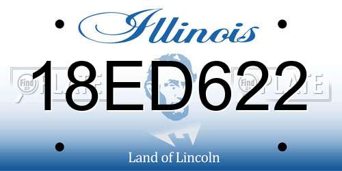18ED622 Illinois License Plate