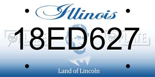 18ED627 Illinois License Plate
