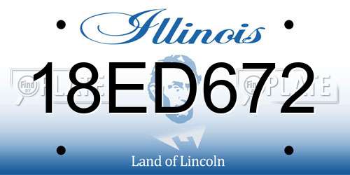 18ED672 Illinois License Plate