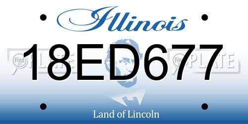 18ED677 Illinois License Plate