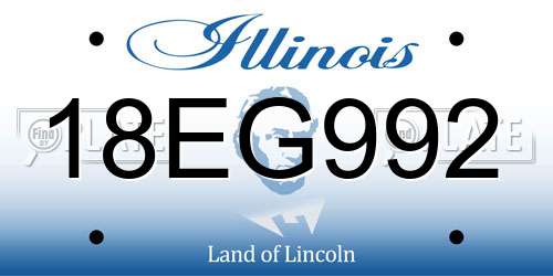 18EG992 Illinois License Plate