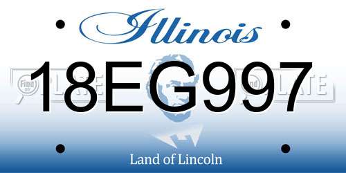 18EG997 Illinois License Plate