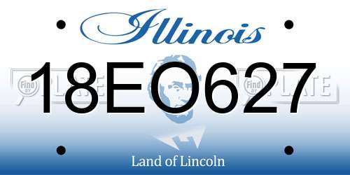 18EO627 Illinois License Plate