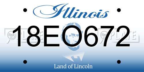 18EO672 Illinois License Plate