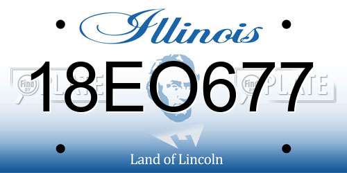 18EO677 Illinois License Plate
