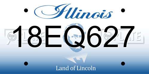 18EQ627 Illinois License Plate