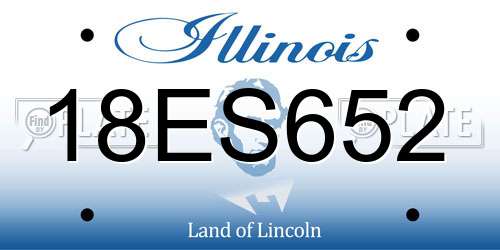 18ES652 Illinois License Plate