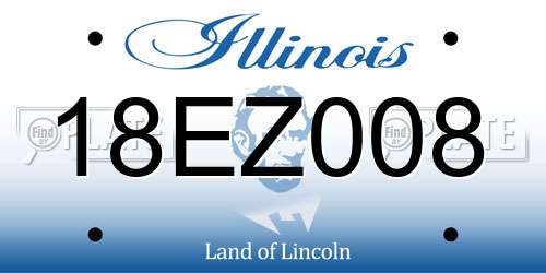 18EZ008 Illinois License Plate