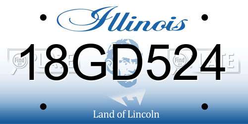 18GD524 Illinois License Plate