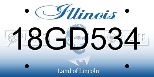 18GD534 Illinois License Plate