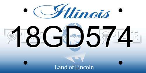 18GD574 Illinois License Plate