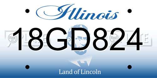 18GD824 Illinois License Plate
