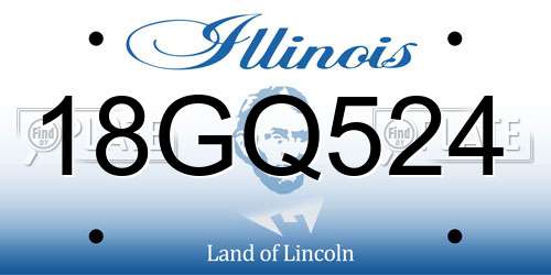 18GQ524 Illinois License Plate