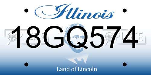 18GQ574 Illinois License Plate