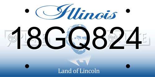 18GQ824 Illinois License Plate
