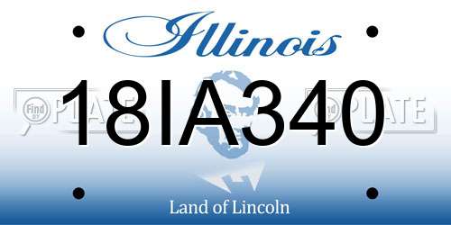 18IA340 Illinois License Plate