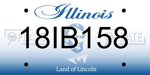 18IB158 Illinois License Plate