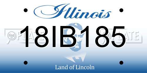 18IB185 Illinois License Plate