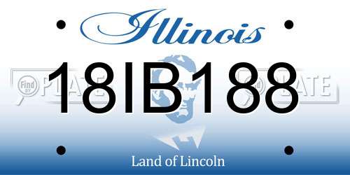 18IB188 Illinois License Plate